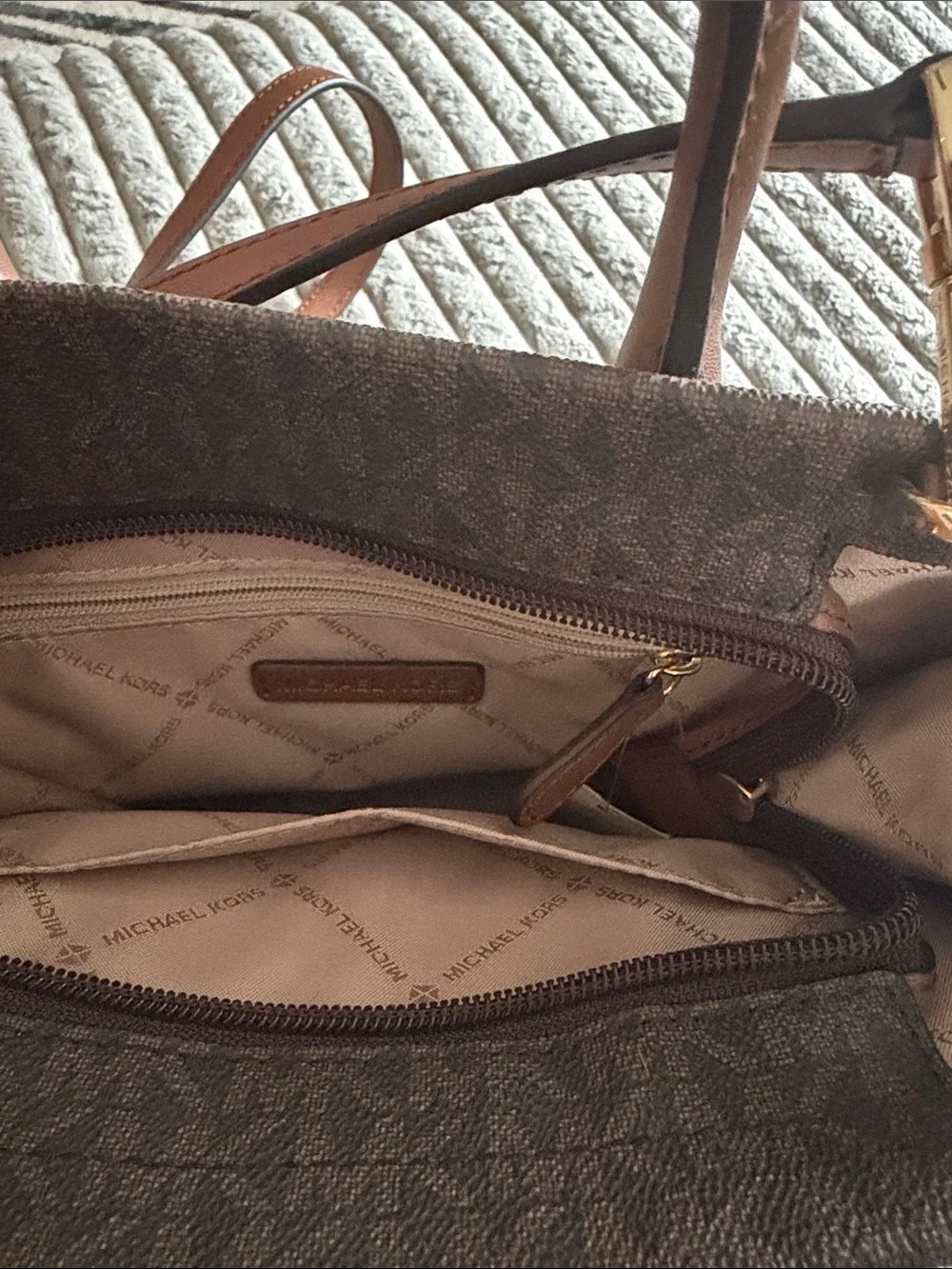 Michael Kors Chocolate Brown Logo Satchel with Crossbody Strap